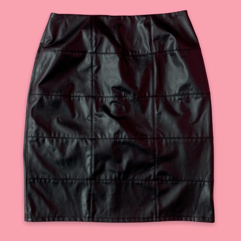 Vintage Quilted Leather Skirt